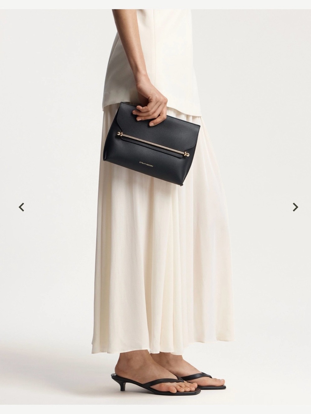 Strathberry Black Leather Stylist Crossbody & Clutch - Picture 5 of 9